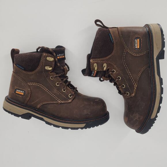 ARIAT Women's Riveter 6" Waterproof Composite Toe Work Boots 7.5B - Picture 1 of 13